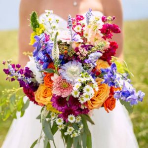 rainbow bridal bouquet
